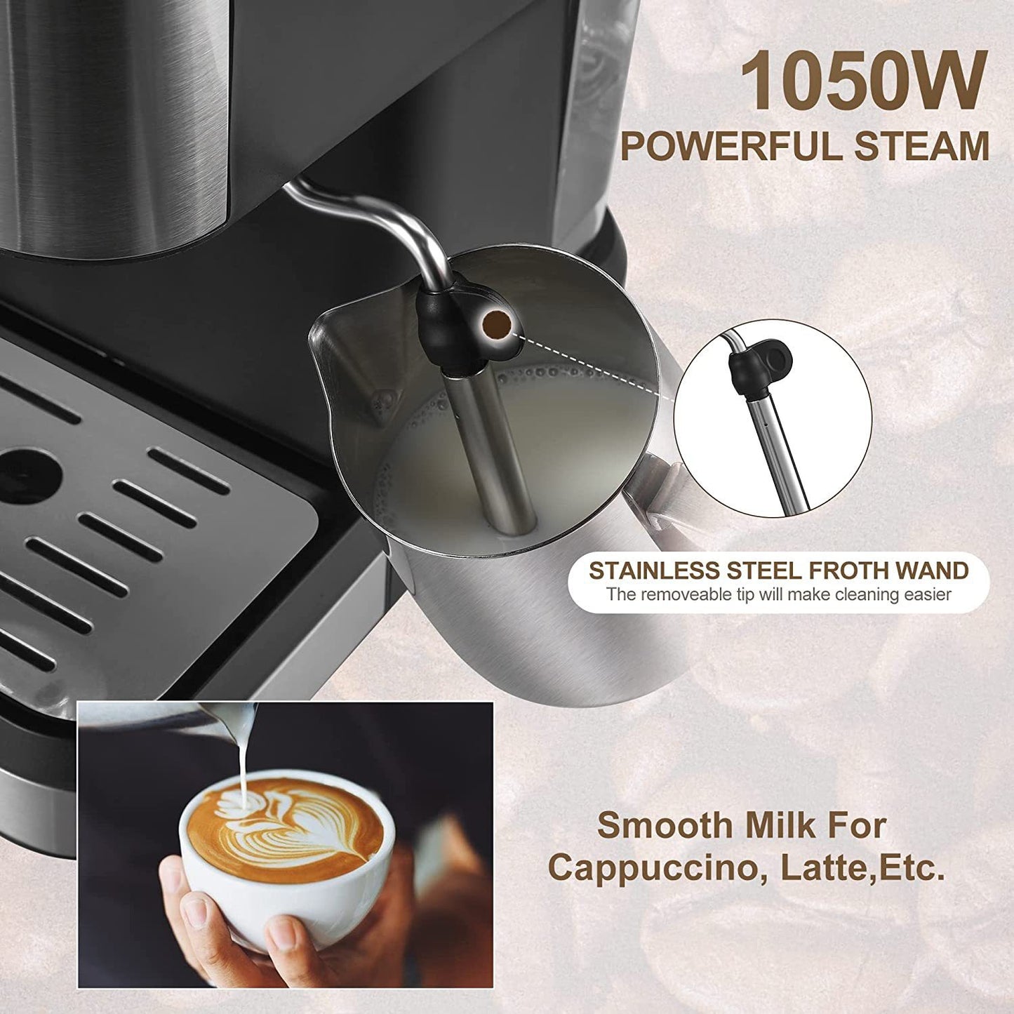 Italian automatic Concentrated High Pressure Extraction Frothed Milk Coffee Machine