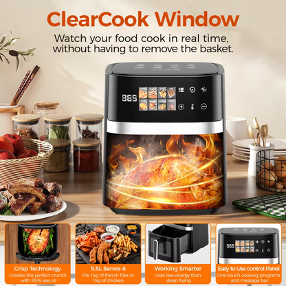 Digital Air Fryer, 5.5L  8 in 1